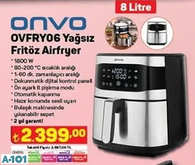 ONVO YAĞSIZ FRİTÖZ AİRFRYER ONVO YAĞSIZ FRİTÖZ AİRFRYER